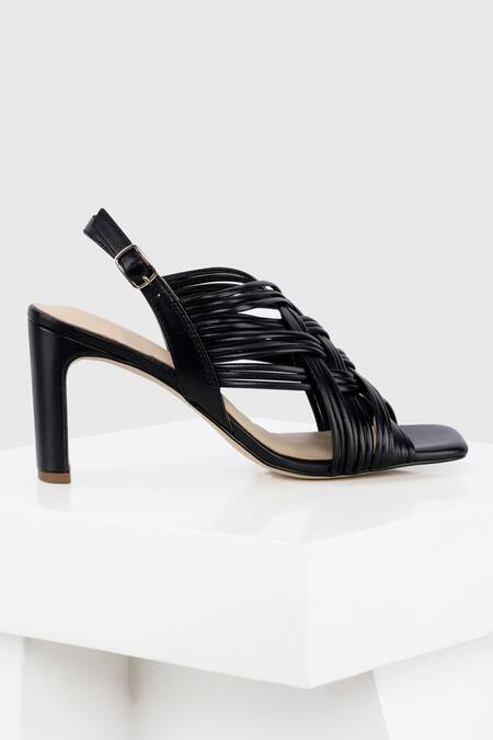 Buy_Oroh_Black Napoli Weaved Coil Heels_Online_at_Aza_Fashions