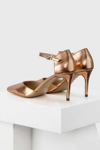 Oroh Latina Pointed Toe Metallic Kitten Heels 