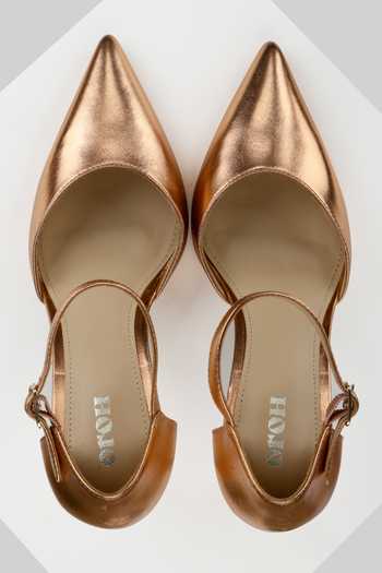 Oroh_Pink Latina Pointed Toe Metallic Kitten Heels _Online_at_Aza_Fashions