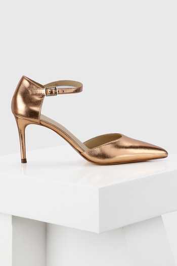 Buy_Oroh_Pink Latina Pointed Toe Metallic Kitten Heels _Online_at_Aza_Fashions