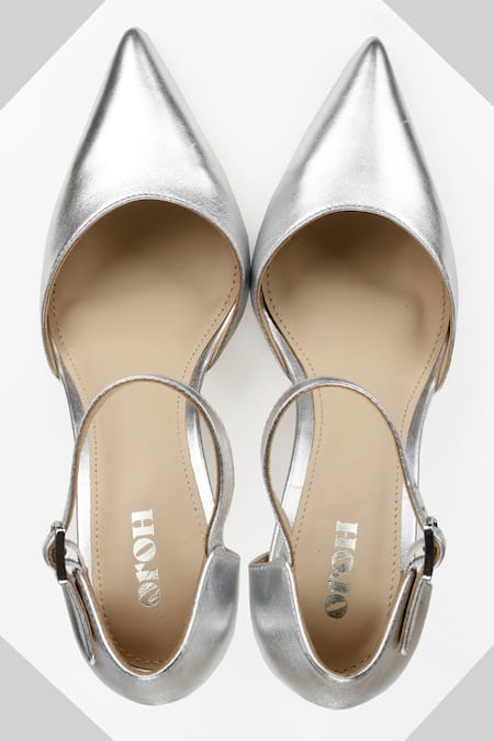 Oroh_Silver Latina Metallic Kitten Heels _Online_at_Aza_Fashions