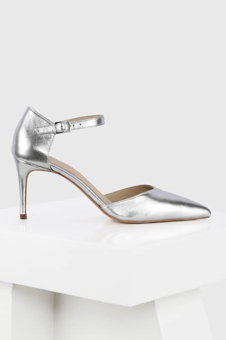 Buy_Oroh_Silver Latina Metallic Kitten Heels _Online_at_Aza_Fashions