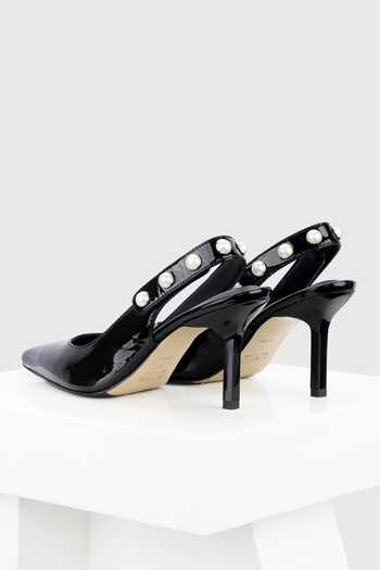 Shop Oroh Black Pearls Venezia Pointed Slingback Pumps at Aza Fashions Shop_Oroh_Black Pearls Venezia Pointed Slingback Pumps _at_Aza_Fashions