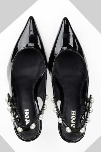 Oroh Black Pearls Venezia Pointed Slingback Pumps Online at Aza Fashions Oroh_Black Pearls Venezia Pointed Slingback Pumps _Online_at_Aza_Fashions