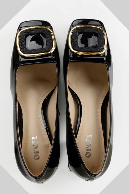 Oroh Black Brooches Udine Genuine Leather Block Heel Pumps Online at Aza Fashions Oroh_Black Brooches Udine Genuine Leather Block Heel Pumps _Online_at_Aza_Fashions