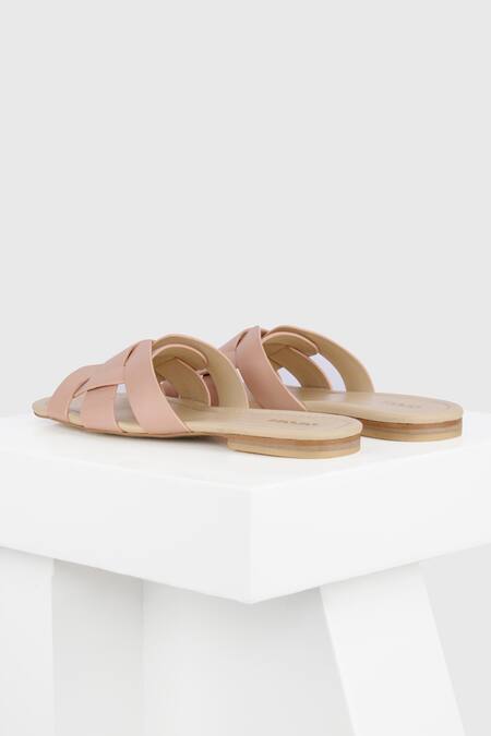 Shop Oroh Pink Firenze Intertwined Strap Flats at Aza Fashions Shop_Oroh_Pink Firenze Intertwined Strap Flats_at_Aza_Fashions