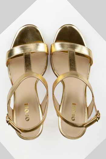 Oroh_Gold Verona Cutout Strap Heels _Online_at_Aza_Fashions