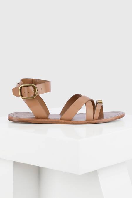 Buy Oroh Brown Roma Cross And Multi Strapped Flats Online at Aza Fashions Buy_Oroh_Brown Roma Cross And Multi Strapped Flats _Online_at_Aza_Fashions