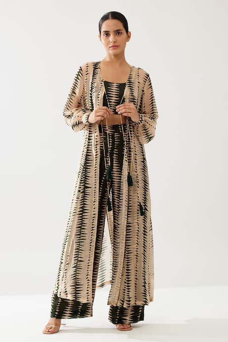 Koai Green Geometric Print Cape at Aza Fashions Koai_Green Geometric Print Cape _at_Aza_Fashions