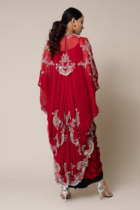 Nupur Kanoi Hand Embroidered Cape With Dress 