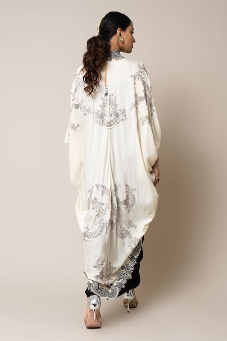 Nupur Kanoi Scallop Embroidered Dress With Cape 