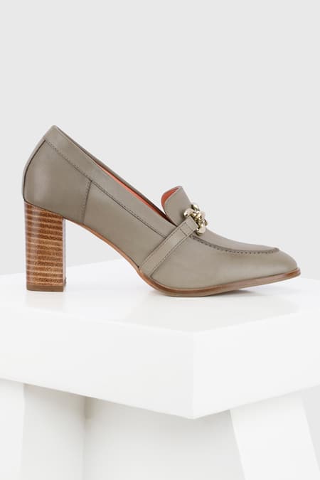 Buy_Oroh_Grey Chains Isabella Metal Embellished Court Shoes _Online_at_Aza_Fashions