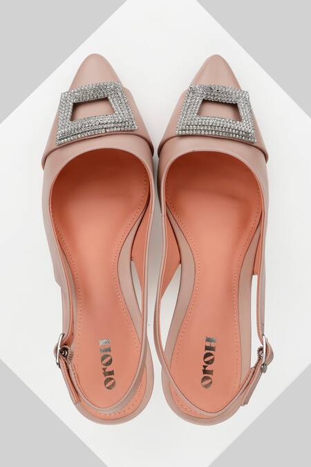 Oroh_Pink Crystals Rubi Stone Embellished Kitten Heels_Online_at_Aza_Fashions