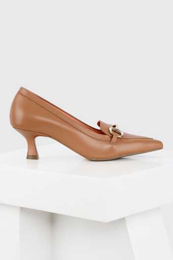 Buy Oroh Brown Chains Sara Metal Embellished Kitten Heels Online at Aza Fashions Buy_Oroh_Brown Chains Sara Metal Embellished Kitten Heels _Online_at_Aza_Fashions