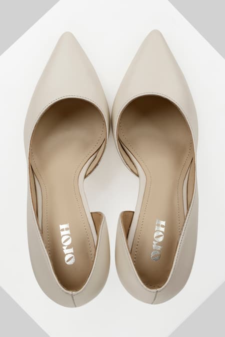 Buy_Oroh_White Embroidery Barcelona Border Pump Heels _Online_at_Aza_Fashions