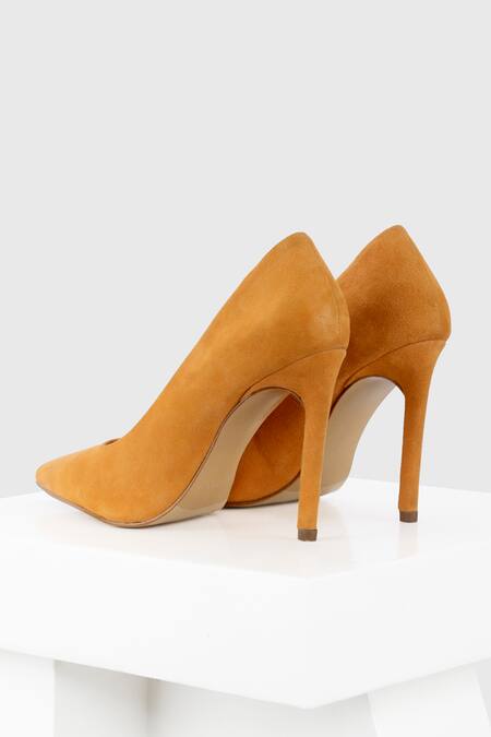 Shop_Oroh_Orange Embroidery Madrid Pointed Toe Pump Heels _at_Aza_Fashions
