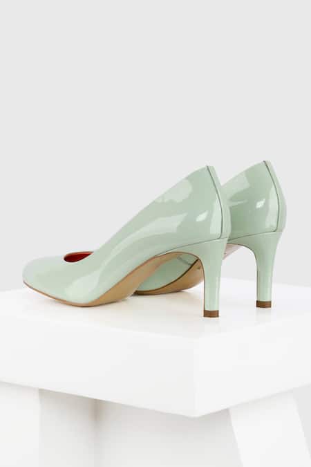 Shop_Oroh_Green Embroidery Alicante Leather Pump Heels _at_Aza_Fashions