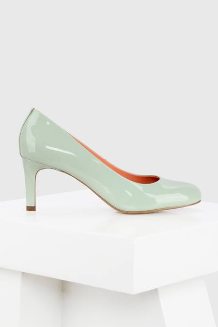 Buy_Oroh_Green Embroidery Alicante Leather Pump Heels _Online_at_Aza_Fashions
