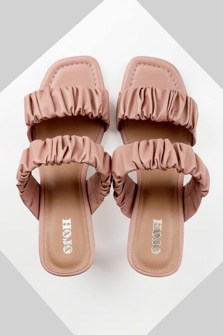 Oroh Pink Pamplona Leather Gathered Sandal 3