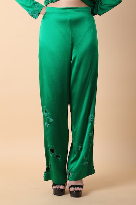 Anamika Khanna Green Embroidery Floral Embellished Blazer And Pant Set at Aza Fashions Anamika Khanna_Green Embroidery Floral Embellished Blazer And Pant Set_at_Aza_Fashions