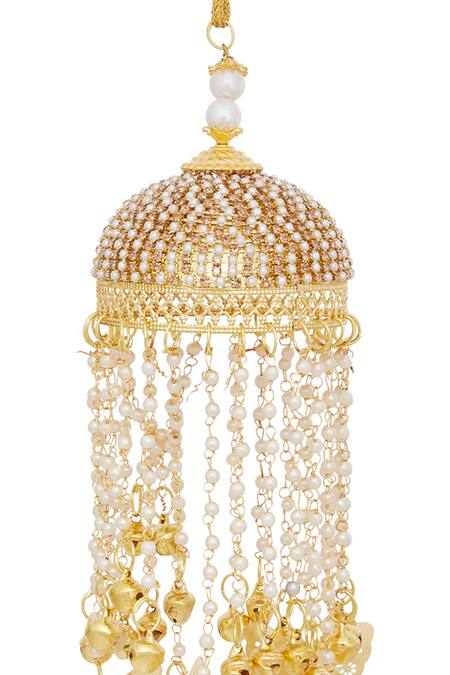 Vivinia By Vidhi Mehra_Gold Plated Beads Butterfly Charms Pair Of Tying Kaleeras _at_Aza_Fashions