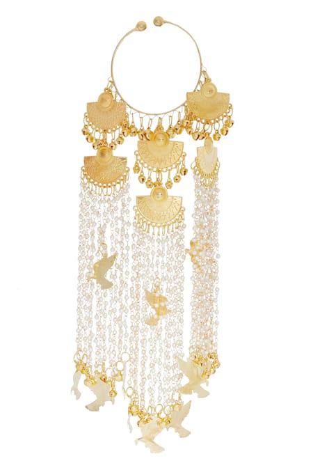 Vivinia By Vidhi Mehra Gold Plated Beads, Tassels Birds Charm Embellished Pair Of Bangle Kaleeras Online at Aza Fashions Vivinia By Vidhi Mehra_Gold Plated Beads, Tassels Birds Charm Embellished Pair Of Bangle Kaleeras _Online_at_Aza_Fashions