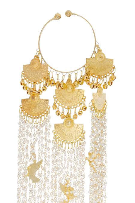 Shop Vivinia By Vidhi Mehra Gold Plated Beads, Tassels Birds Charm Embellished Pair Of Bangle Kaleeras Online at Aza Fashions Shop_Vivinia By Vidhi Mehra_Gold Plated Beads, Tassels Birds Charm Embellished Pair Of Bangle Kaleeras _Online_at_Aza_Fashions