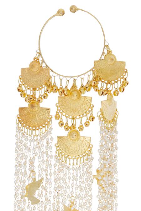 Vivinia By Vidhi Mehra Gold Plated Beads, Tassels Birds Charm Embellished Pair Of Bangle Kaleeras at Aza Fashions Vivinia By Vidhi Mehra_Gold Plated Beads, Tassels Birds Charm Embellished Pair Of Bangle Kaleeras _at_Aza_Fashions