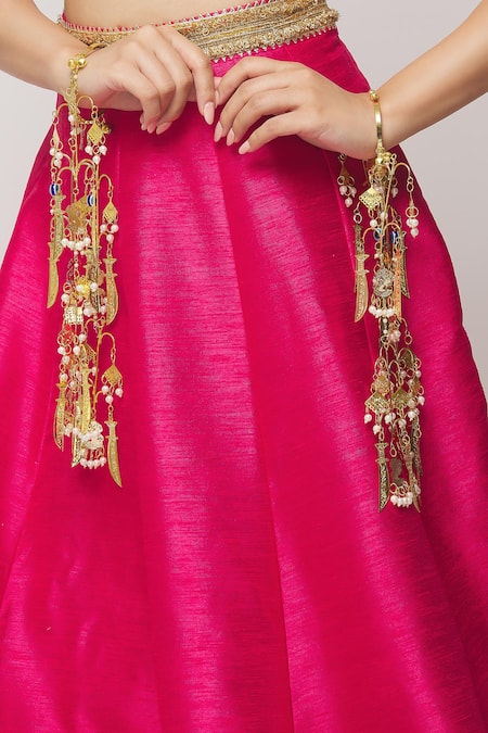 Buy Vivinia By Vidhi Mehra Gold Plated Pearls, Gota Patti Sword Charm Embellished Pair Of Bangle Kaleeras Online at Aza Fashions Buy_Vivinia By Vidhi Mehra_Gold Plated Pearls, Gota Patti Sword Charm Embellished Pair Of Bangle Kaleeras _Online_at_Aza_Fashions