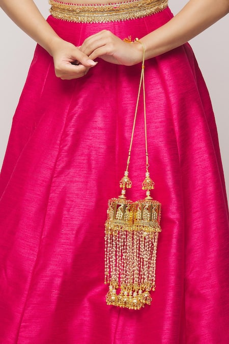 Buy Vivinia By Vidhi Mehra Gold Plated Beads, Tassels Peacock Carved Pair Of Tying Kaleeras Online at Aza Fashions Buy_Vivinia By Vidhi Mehra_Gold Plated Beads, Tassels Peacock Carved Pair Of Tying Kaleeras _Online_at_Aza_Fashions