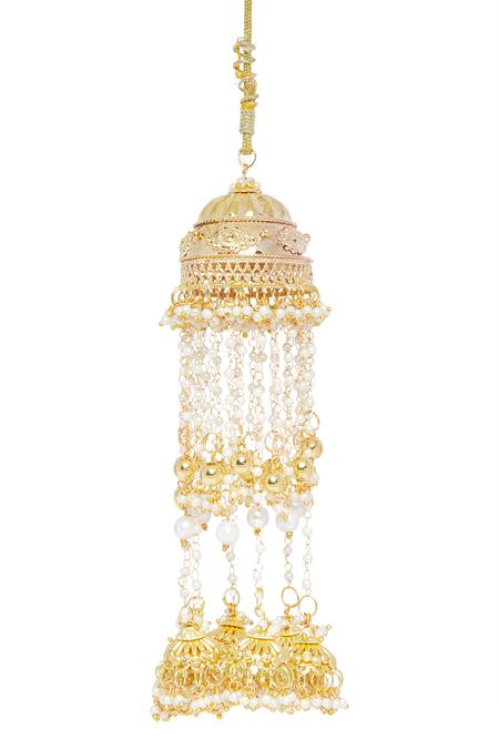 Shop_Vivinia By Vidhi Mehra_Gold Plated Pearls Embellished Pair Of Bangle Kaleeras _Online_at_Aza_Fashions