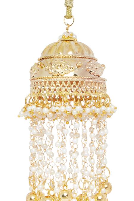 Vivinia By Vidhi Mehra_Gold Plated Pearls Embellished Pair Of Bangle Kaleeras _at_Aza_Fashions