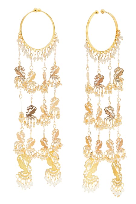 Shop Vivinia By Vidhi Mehra Gold Plated Beads, Chains Figurine Charm Embellished Pair Of Tying Kaleeras at Aza Fashions Shop_Vivinia By Vidhi Mehra_Gold Plated Beads, Chains Figurine Charm Embellished Pair Of Tying Kaleeras _at_Aza_Fashions