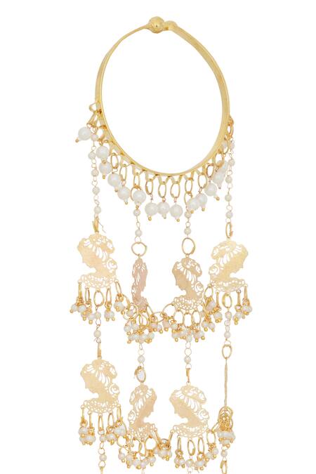 Shop Vivinia By Vidhi Mehra Gold Plated Beads, Chains Figurine Charm Embellished Pair Of Tying Kaleeras Online at Aza Fashions Shop_Vivinia By Vidhi Mehra_Gold Plated Beads, Chains Figurine Charm Embellished Pair Of Tying Kaleeras _Online_at_Aza_Fashions
