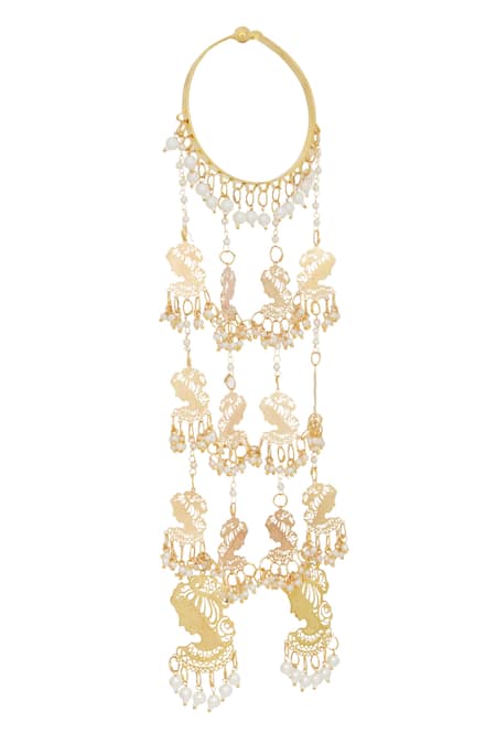 Vivinia By Vidhi Mehra Gold Plated Beads, Chains Figurine Charm Embellished Pair Of Tying Kaleeras at Aza Fashions Vivinia By Vidhi Mehra_Gold Plated Beads, Chains Figurine Charm Embellished Pair Of Tying Kaleeras _at_Aza_Fashions