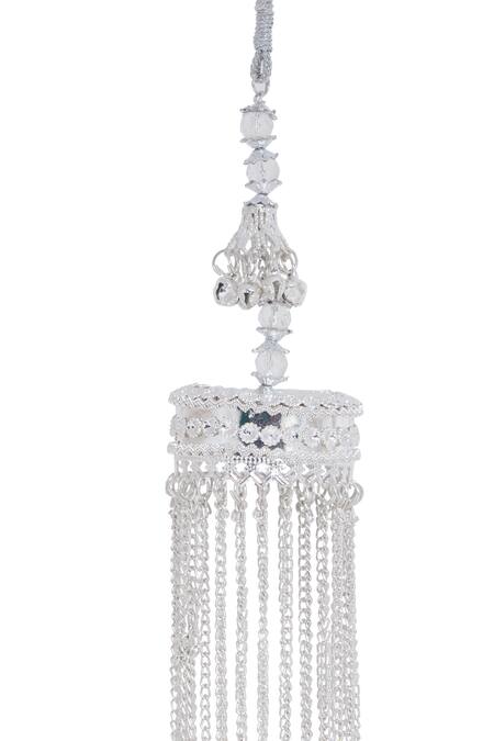 Vivinia By Vidhi Mehra_Gold Plated Beads, Gota Patti Hanging Charm Strands Pair Of Tying Kaleeras _at_Aza_Fashions