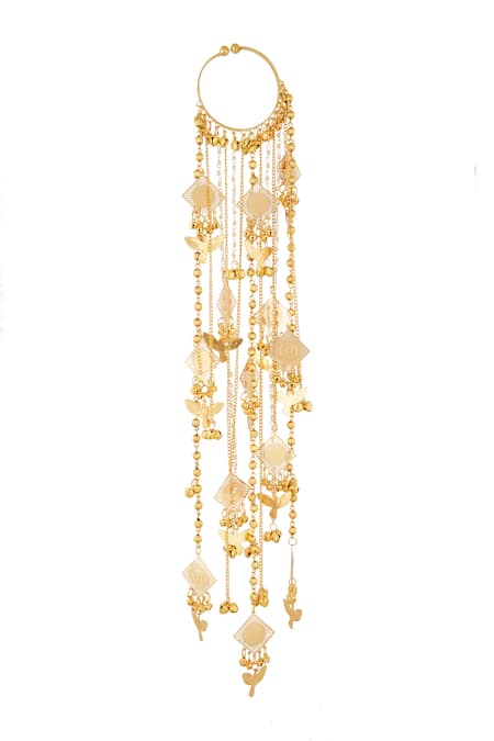 Vivinia By Vidhi Mehra Gold Plated Beads, Chains Geometric Hanging Charm Pair Of Bangle Kaleeras Online at Aza Fashions Vivinia By Vidhi Mehra_Gold Plated Beads, Chains Geometric Hanging Charm Pair Of Bangle Kaleeras _Online_at_Aza_Fashions