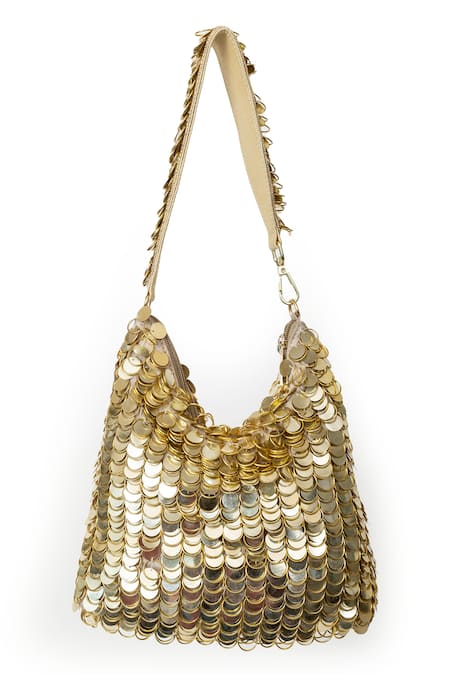 SG Collection by Sonia Gulrajani Kendall Sequin & Ring Chain Embellished Velvet Bag 