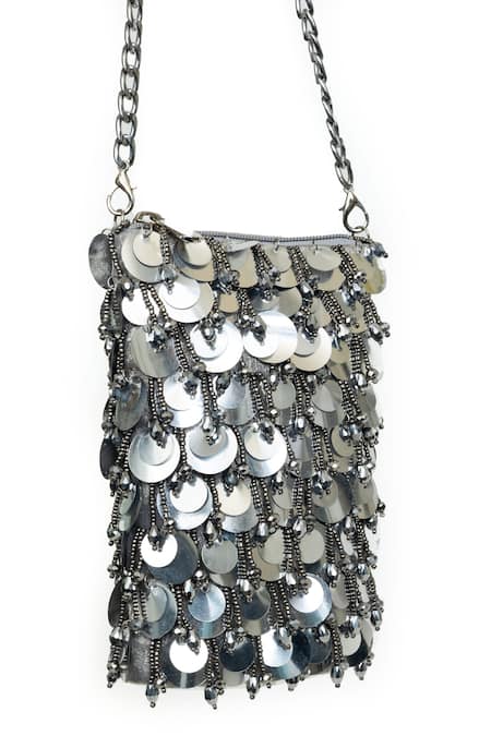 SG Collection by Sonia Gulrajani Penny Sequin & Bead Tassel Sling Phone Bag 