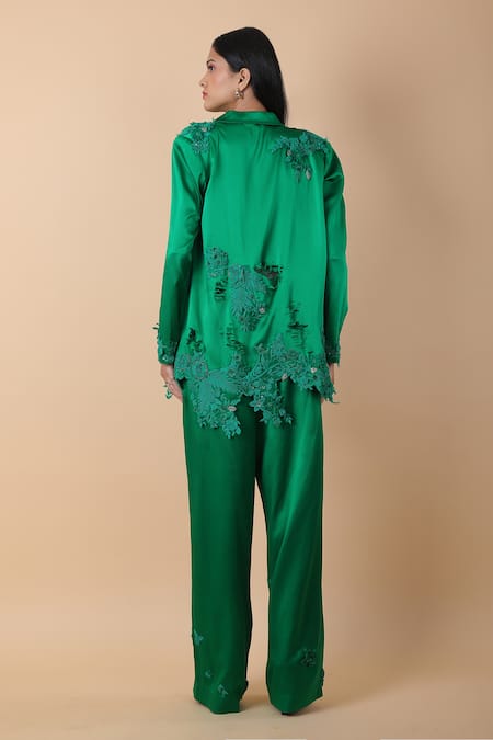 Anamika Khanna Floral Embellished Blazer & Pant Set 