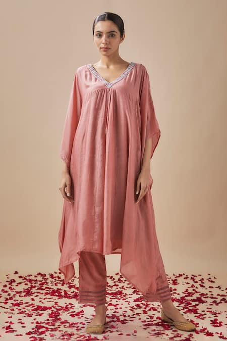 Cupid Cotton Cotton Silk Kaftan With Pant 