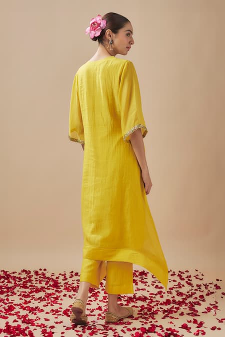 Cupid Cotton Pitta Blossom Yoke Embroidered Kurta With Pant 