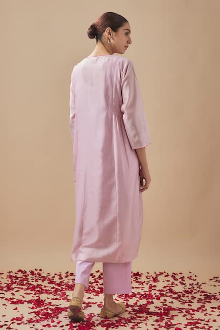 Cupid Cotton Resham & Aari Floweret Yoke Embroidered Anarkali Set 