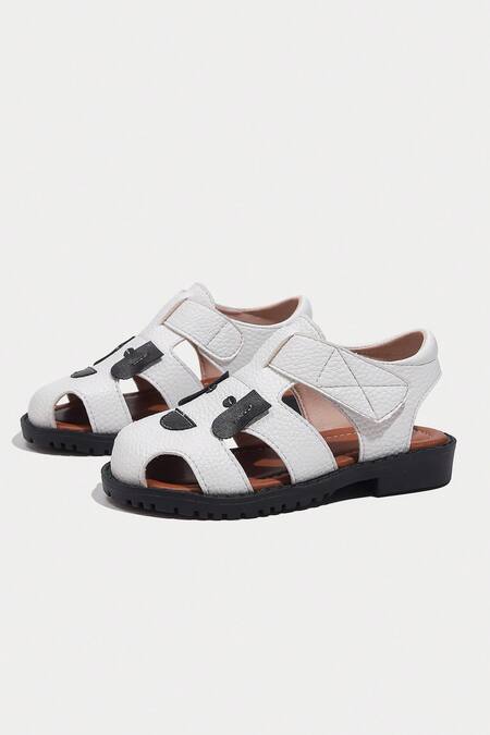 Ninobello White Embroidery Side Cut Out Strappy Sandals Online at Aza Fashions Ninobello_White Embroidery Side Cut Out Strappy Sandals_Online_at_Aza_Fashions