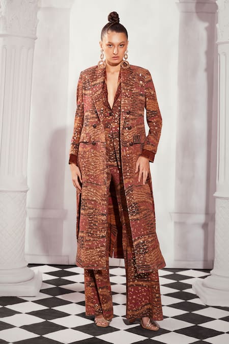 Nikita Mhaisalkar Byzantine Print Trench Coat 