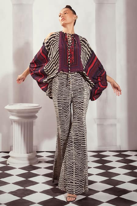 Buy Nikita Mhaisalkar Black Georgette Byzantine Print Pant Buy_Nikita Mhaisalkar_Black Georgette Byzantine Print Pant