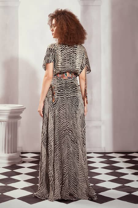 Nikita Mhaisalkar Byzantine Print Drop-Shoulder Gown 