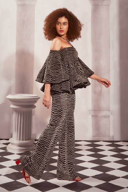 Buy Nikita Mhaisalkar Black Silk , Off-shoulder Byzantine Print Top Online at Aza Fashions Buy_Nikita Mhaisalkar_Black Silk , Off-shoulder Byzantine Print Top _Online_at_Aza_Fashions