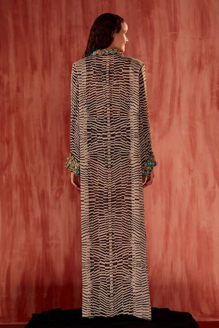 Nikita Mhaisalkar Byzantine Jeweled Embroidered Slip Cover-up Dress 