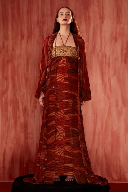 Nikita Mhaisalkar Byzantine Halter Maxi Dress 